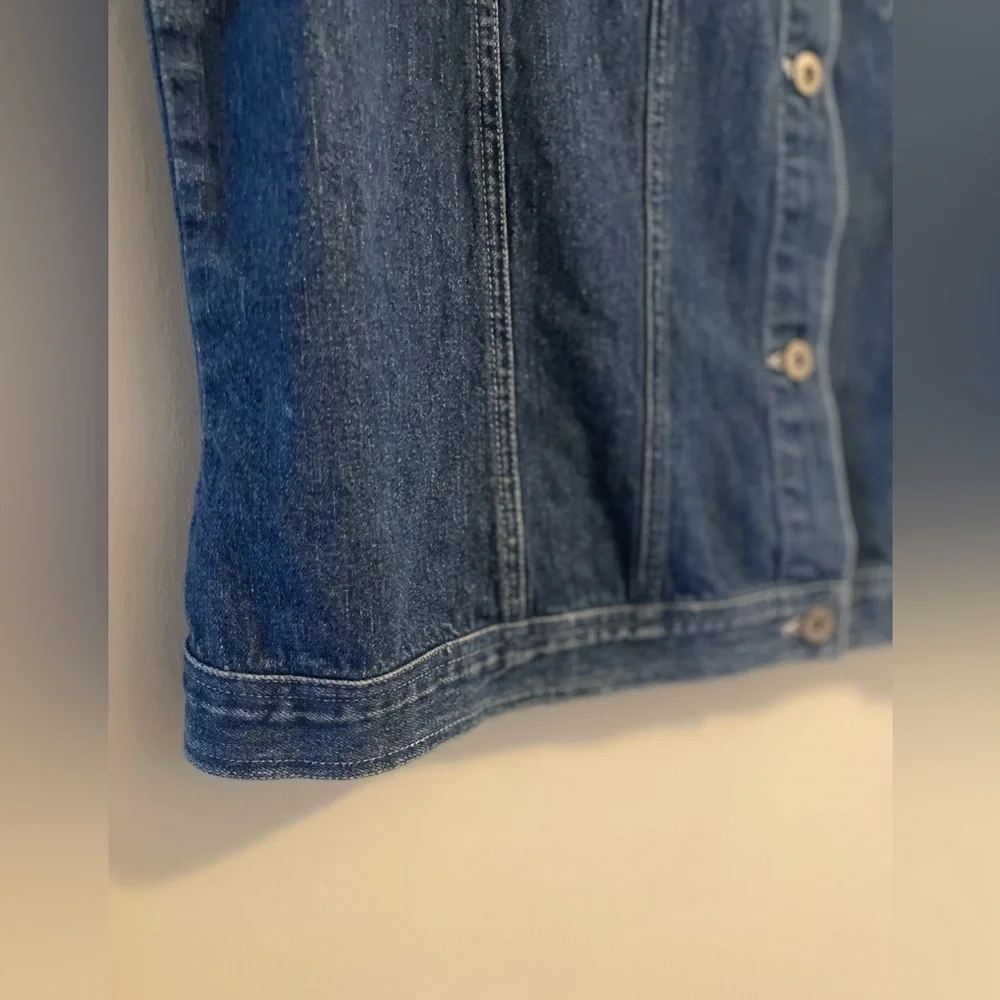 Vintage Denim Vest Button Front Collar Size Extra Large